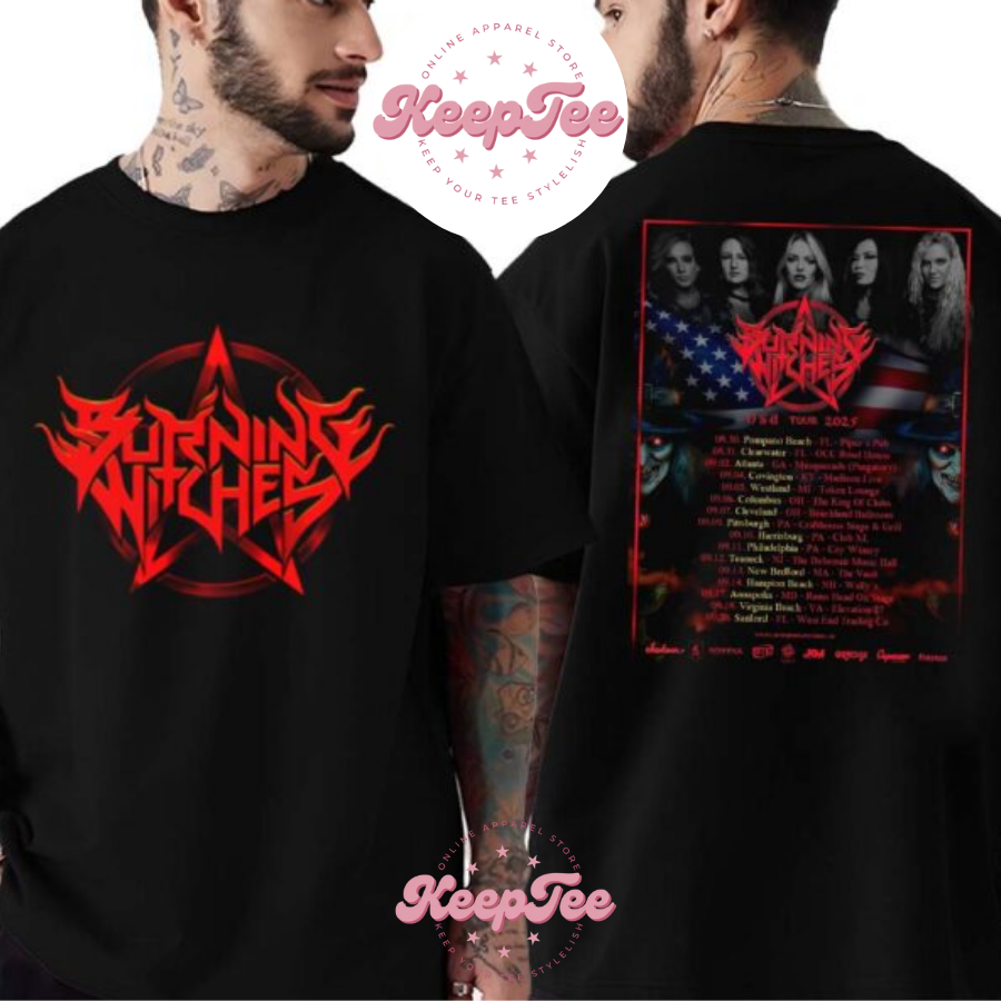 New Burning Witches Usa Concert 2025 Shirt, Burning Witches Usa Tour 2025 Cities List Kicks Off In Pompano Beach Fl
