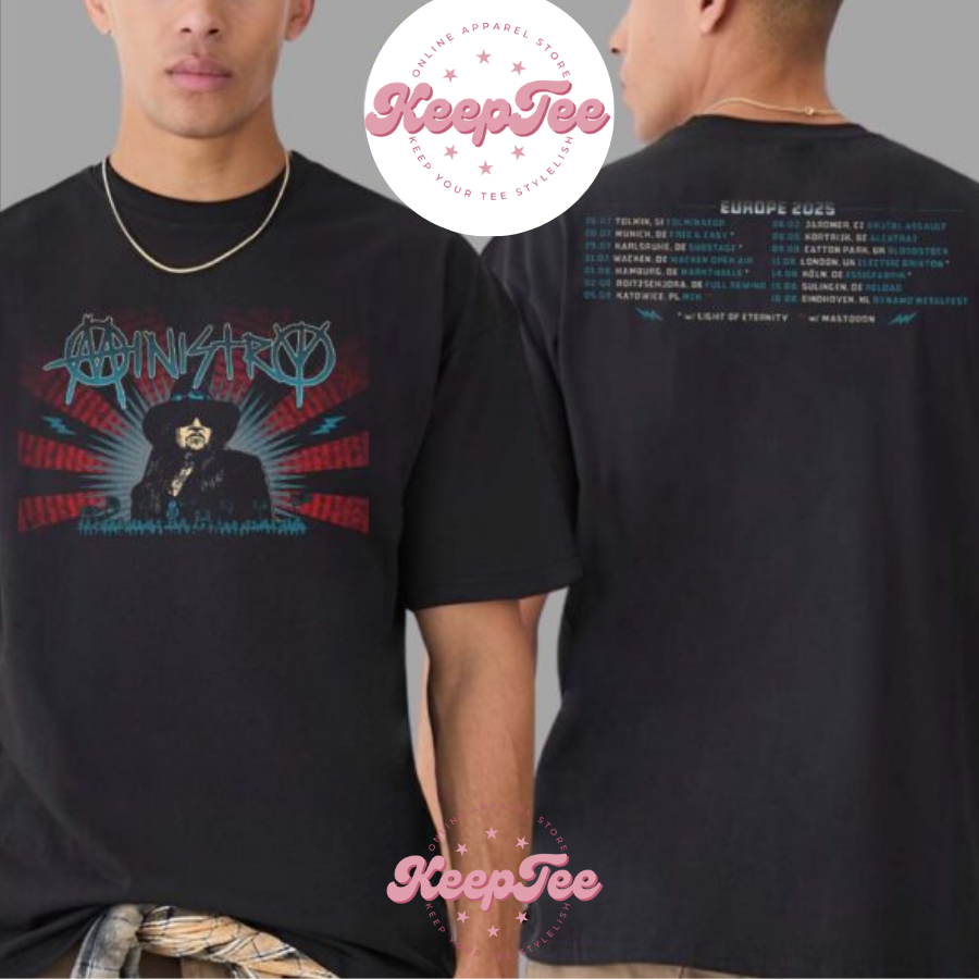 New Ministry Europe Summer Concert 2025 Shirt, Ministry Europe Summer Tour 2025 Dates List Start In Tolmin Si On July 26 2025 Print Unisex Shirt
