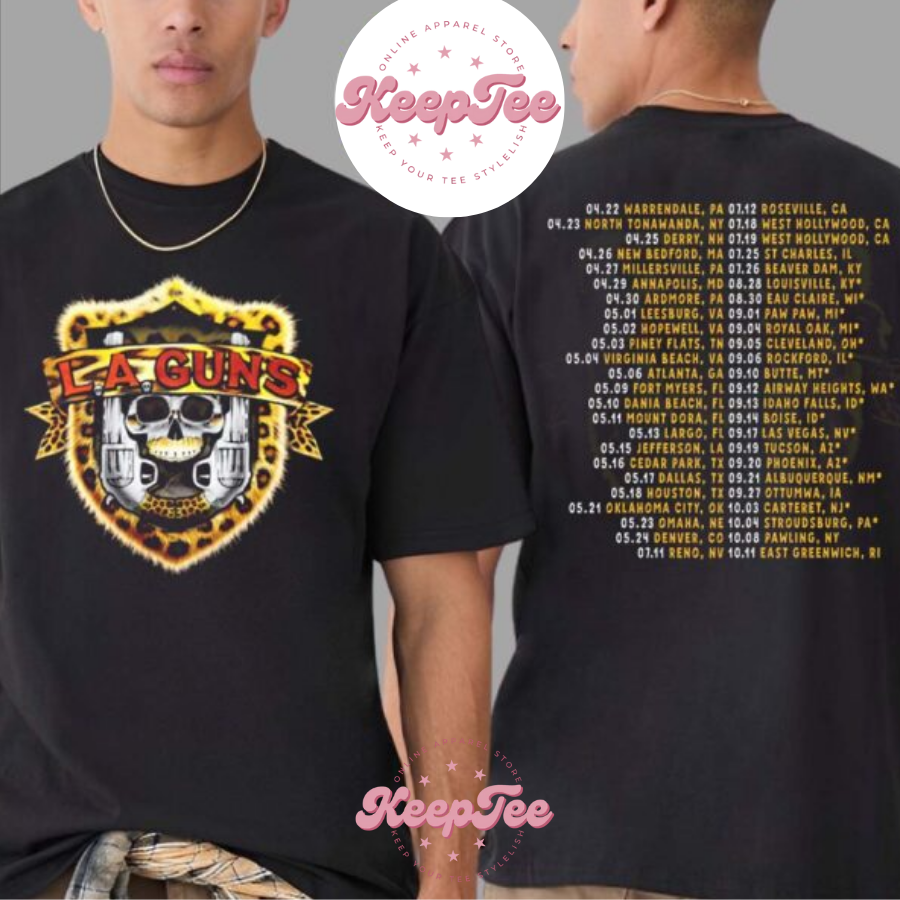 New L.A. Guns Lucky Concert 2025 Shirt, L.A. Guns Lucky MfR Tour 2025 Dates List Start In Warrendale Pa On April 22 2025 Print Unisex Shirt