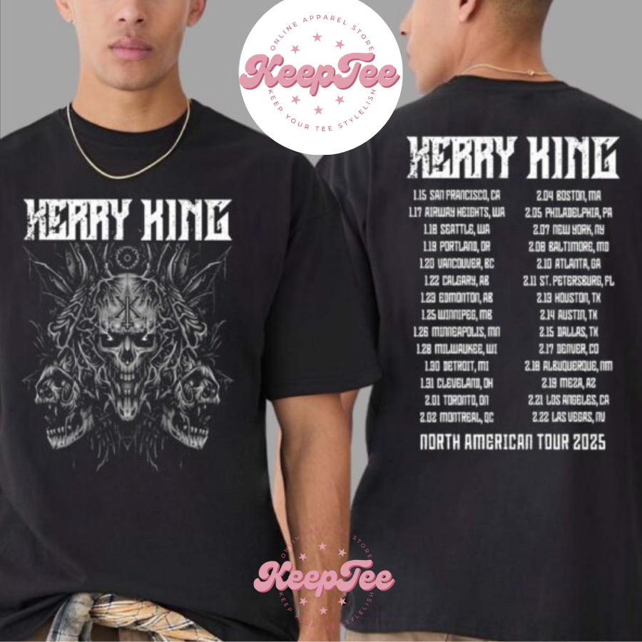 Kerry King Multi Concert 2025 Shirt, Kerry King Multi Skull 25 Itin Merch Tee North American Tour 2025 Two Sides Print Shirt