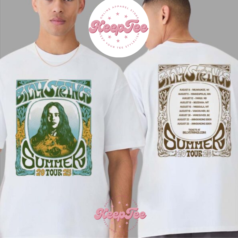 Billy Strings Summer Concert 2025 Shirt, Billy Strings Summer Tour 2025 Datest List Start On August 8 In Milwaukee Wi Print Classic Shirt