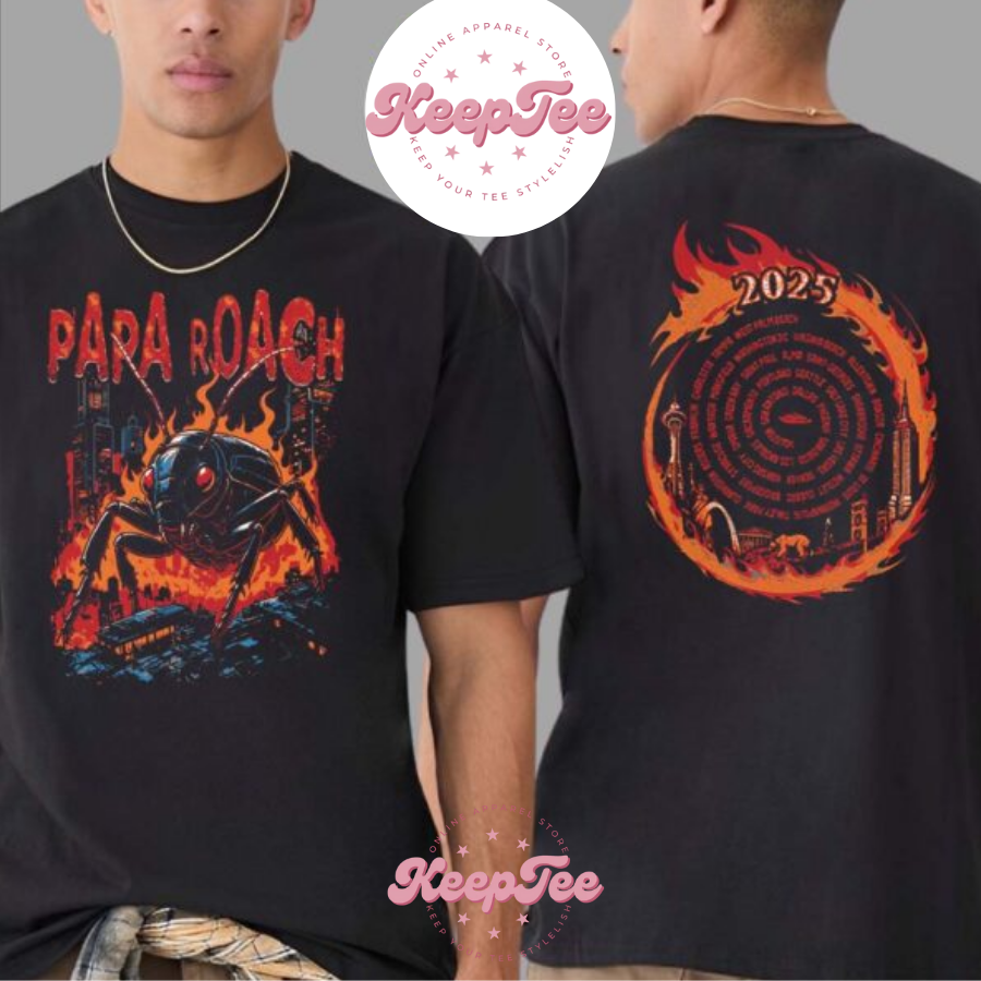 New Papa Roach Merch Concert 2025 Shirt, Papa Roach Merch Tee Roachzilla 2025 North American Tour Two Sides Print Unisex Shirt