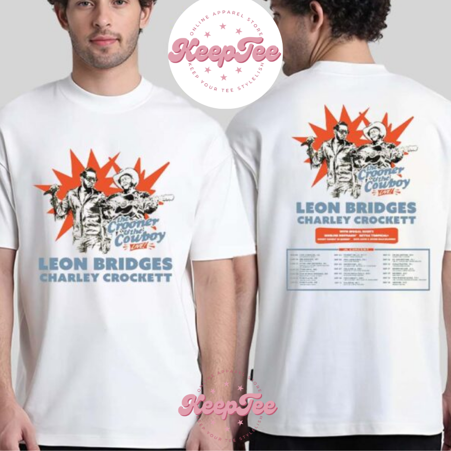 New Leon Bridges And Concert 2025 Shirt, Leon Bridges And Charley Crockett The Crooner And The Cowboy Tour 2025  Classic Shirt