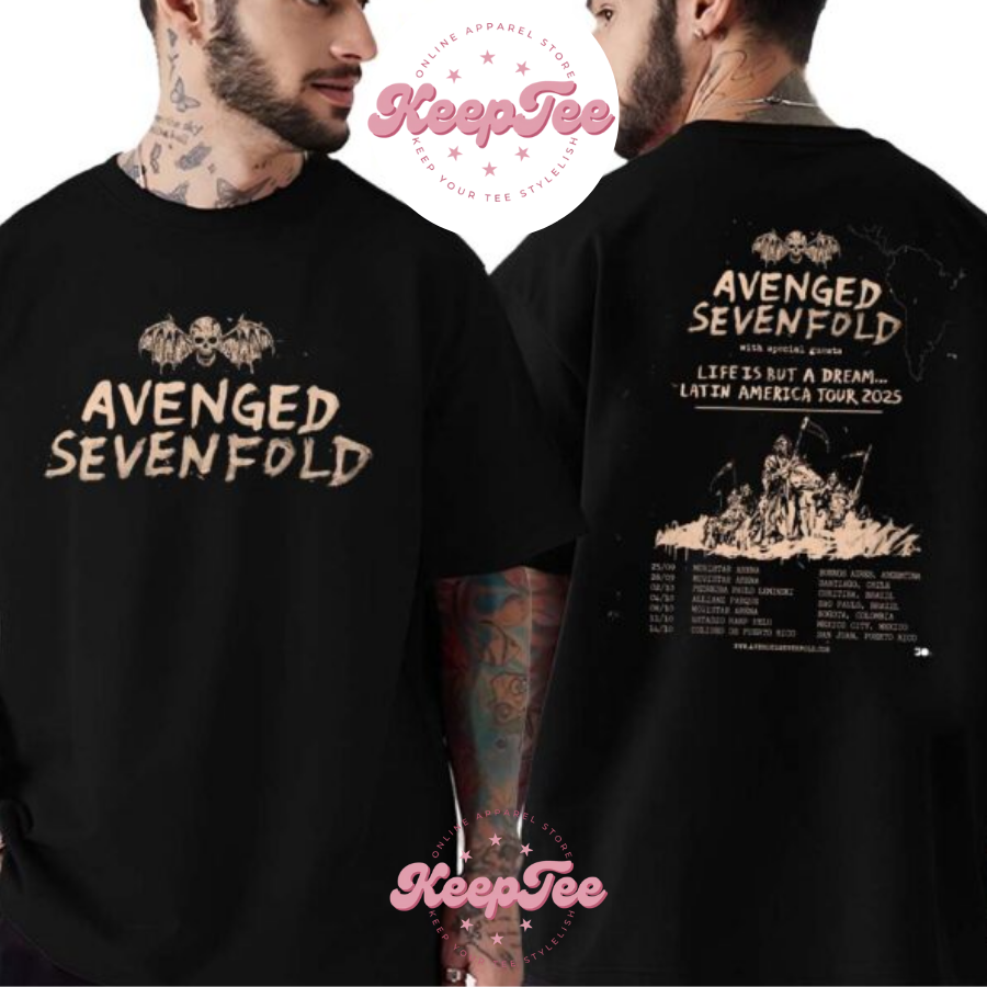 New Avenged Sevenfold Life Concert 2025 Shirt, Avenged Sevenfold Life Is But A Dream Latin American Tour 2025  Unisex Shirt