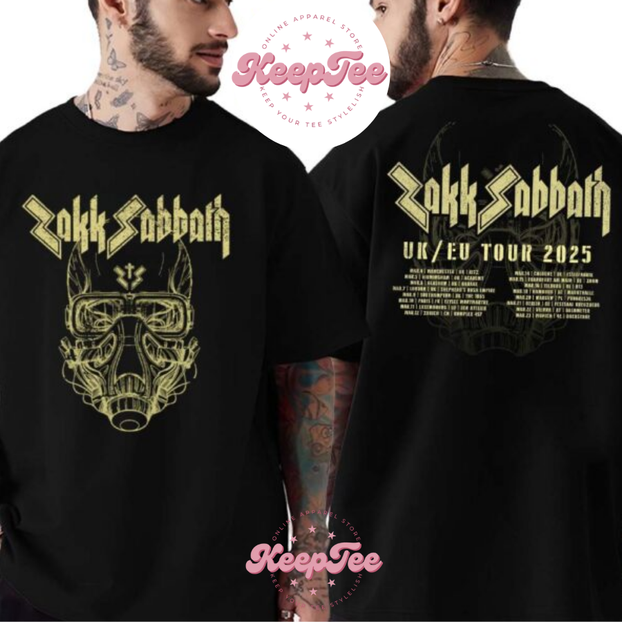 New Zakk Sabbath Merch Concert 2025 Shirt, Zakk Sabbath Merch Tee Uk And Eu Tour 2025 Dates List Two Sides Print Unisex Shirt