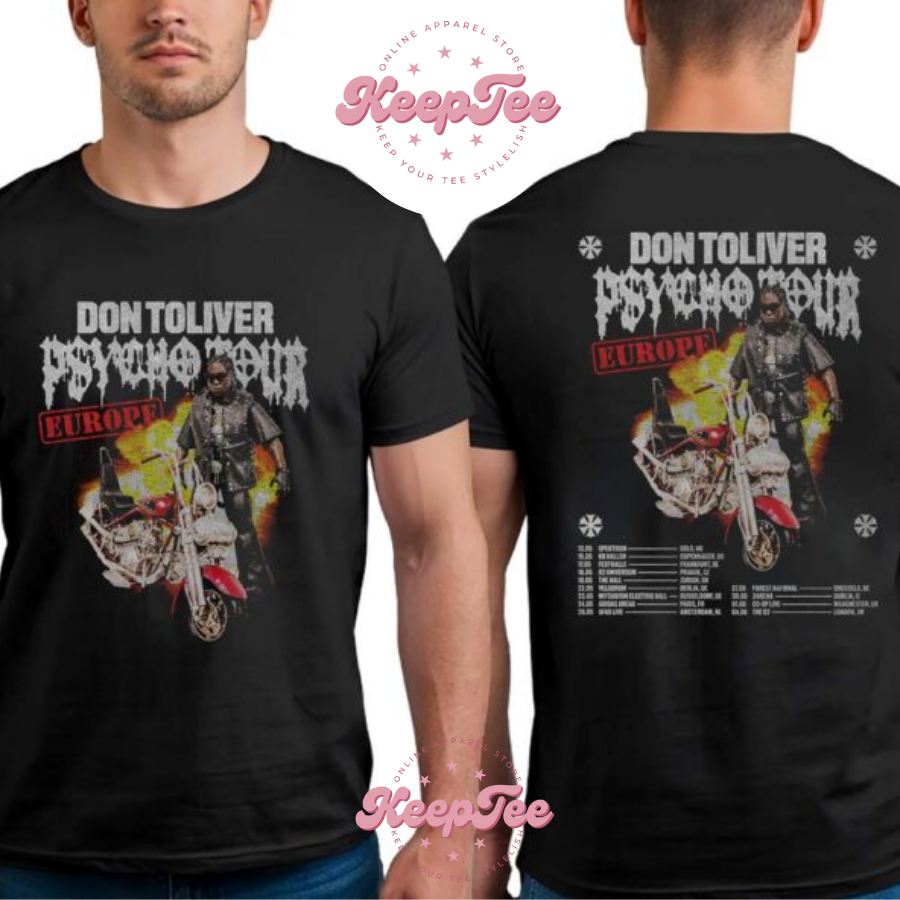 New Don Toliver Hardstone Concert 2025 Shirt, Don Toliver Hardstone Psycho Europe Tour 2025 Dates List Two Sides Print Unisex Shirt