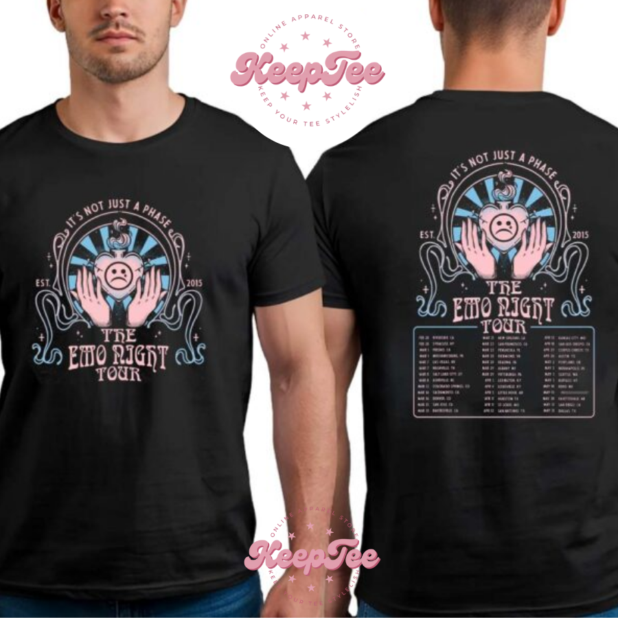 New The Emo Night Concert 2025 Shirt, The Emo Night Tour 2025 ItS Just A Phase Dates List Two Sides Print Classic Shirt