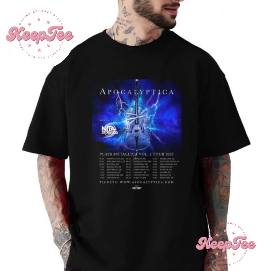 New Apocalyptica Plays Metallica Vol 2 Tour 2025 With Special Guest Nita Strauss Dates List Unisex Shirt