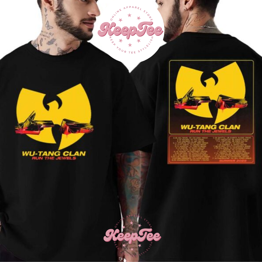 Wu Tang Clan Concert 2025 Shirt, Wu Tang Clan Summer Tour 2025 With Run The Jewels Schedule Dates List Two Sides Print Unisex Shirt