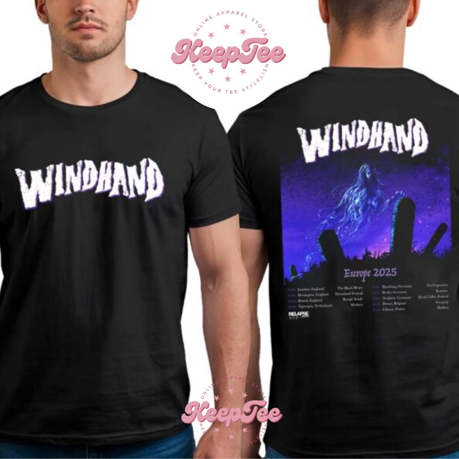 New Windhand Music Band Concert 2025 Shirt, Windhand Music Band Poster For European Tour 2025 Dates List Two Sides Print Unisex Shirt
