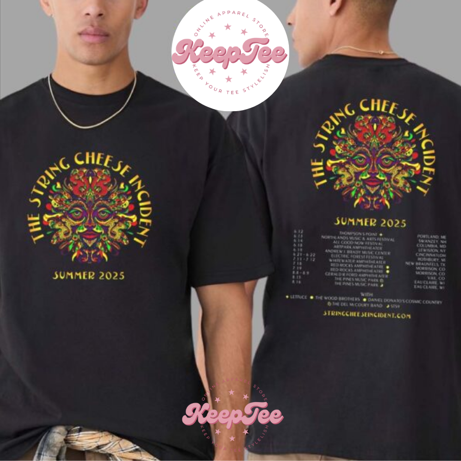 New The String Cheese Concert 2025 Shirt, The String Cheese Incident Band Merch Tee For Summer Tour 2025 Dates List Two Sides Print Unisex Shirt