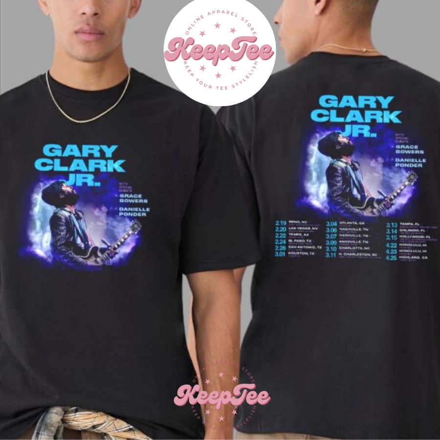 New Gary Clark Jr Concert 2025 Shirt, Gary Clark Jr Tour 2025 With Special Guests Grace Bowers And Danielle Ponder  Unisex Shirt