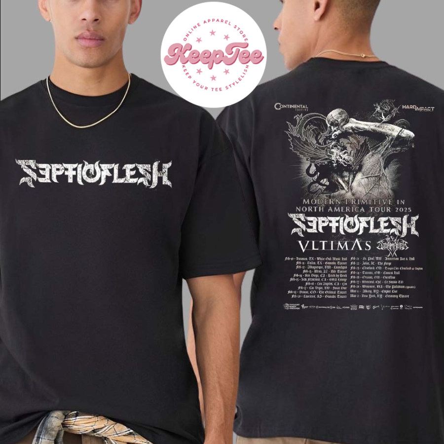 Septicflesh Modern Primitive North America Tour 2025 Dates List Two Sides Print Classic T-Shirt