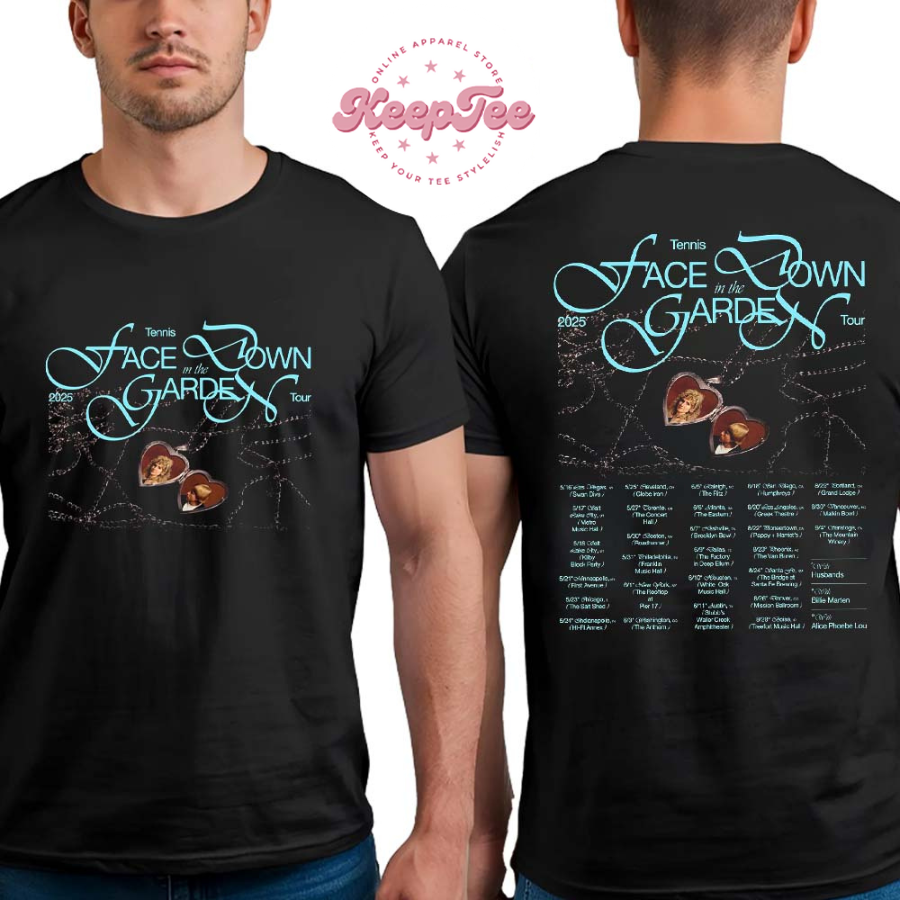 Tennis Band Face Down In The Garden Tour 2025 Dates List Two Sides Print Unisex T-Shirt