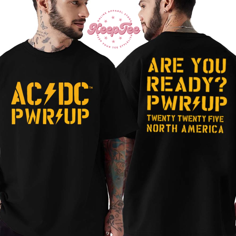 New Acdc Angus And Bryan Cover Tee Pwr Up Tour 2025 Two Sided Print Classic T-Shirt