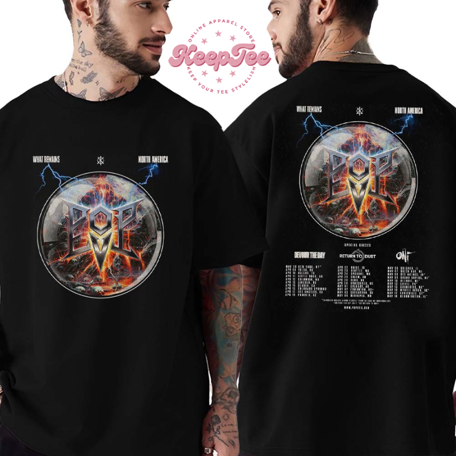 New Pop Evil What Remains North America Tour 2025 Schedule List Dates Two Sides Print Unisex T-Shirt