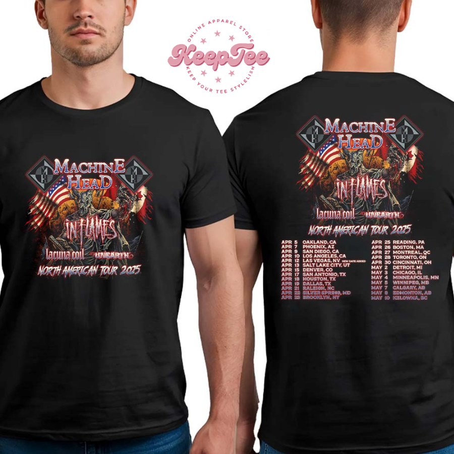 New Machine Head North American Tour 2025 Dates List Two Sides Print Unisex T-Shirt