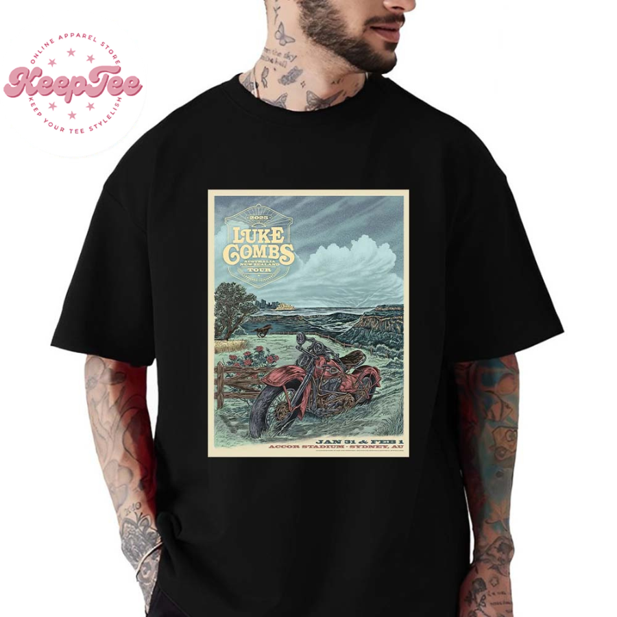 New Luke Combs In Sydney Australia Third Gig Poster At Accor Stadium On January 31 And February 1 2025 Classic T-Shirt