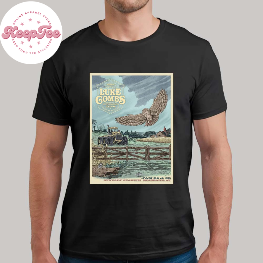 New Luke Combs Second Gig Poster For Brisbane Australia At Suncorp Stadium On January 24 And 25 2025 Unisex T-Shirt