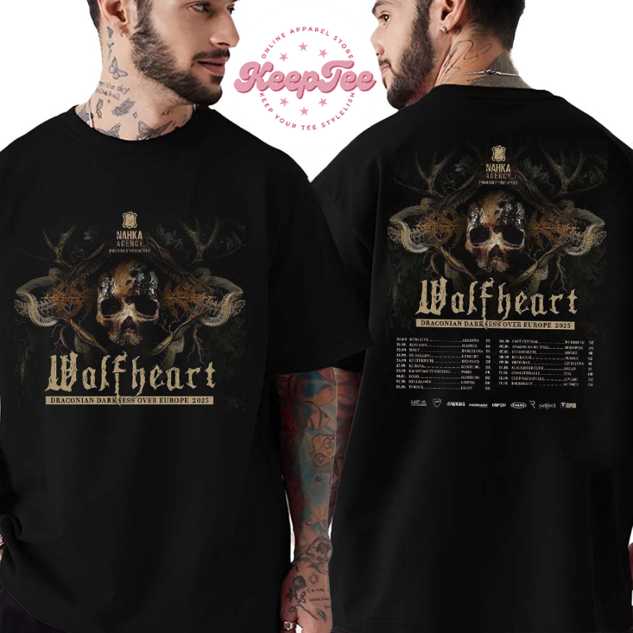 New Wolfheart Band Draconian Darkness Over Europe 2025 Dates List Two Sided Print Unisex T-Shirt