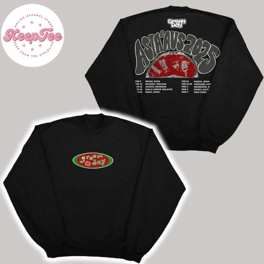 Green Day Band 2025 Merch Tee For Asia And Australia Tour 2025 Longsleeve T-Shirt