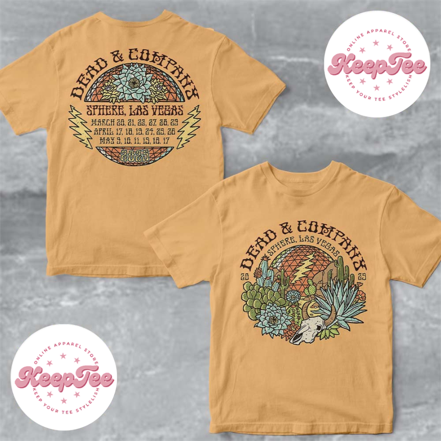 Dead And Company Merch Tee For Sphere Las Vegas On March April And May Dead Forever 2025 Two Sided Print Long Sleeve T-Shirt