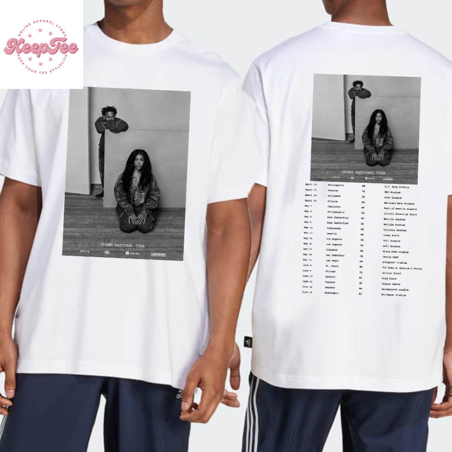Kendrick Lamar And Sza Grand National Tour 2025 Dates And Places List  T-Shirt