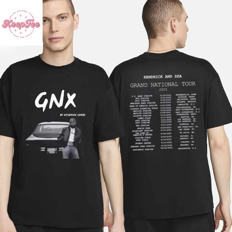 Kendrick Lamar And Sza 2025 Grand National Tour Gnx Tee Merchandise T-Shirt