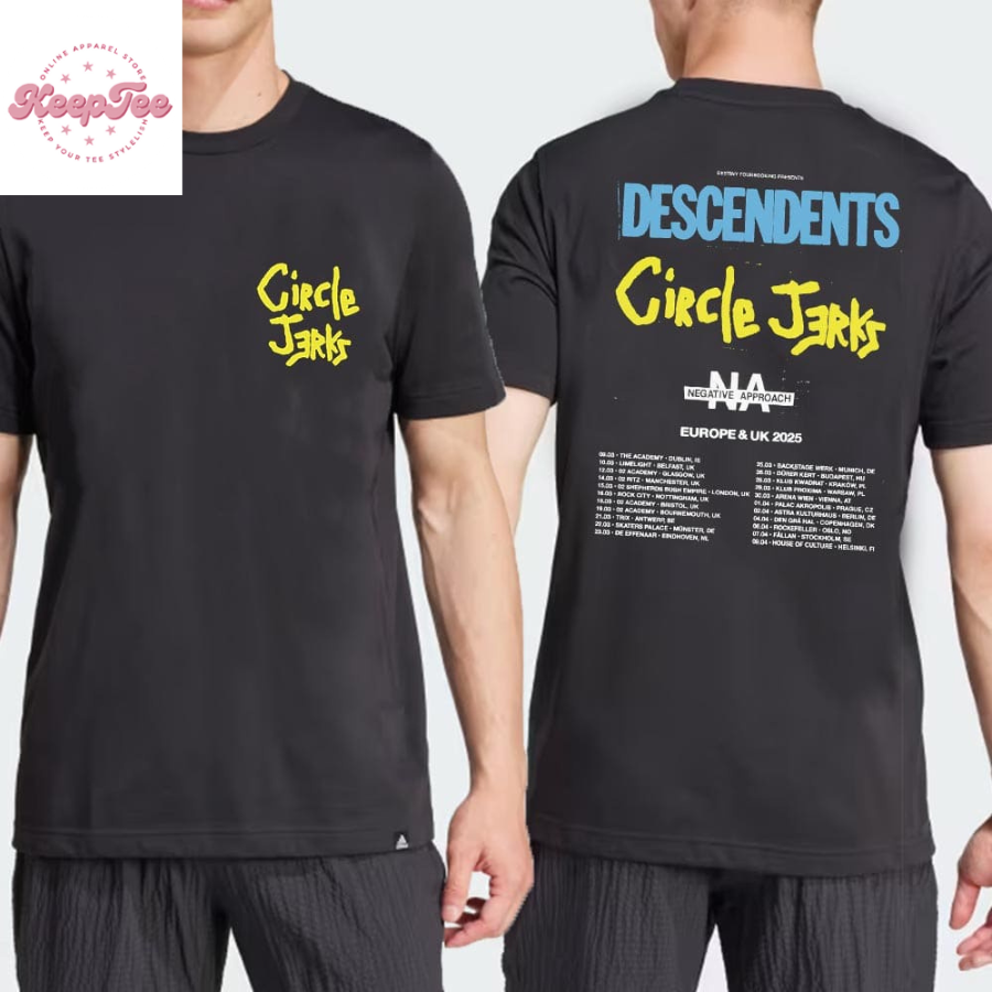 Circle Jerks Descedents Negative Approach 2025 Uk European Tour Dates And Places List  T-Shirt