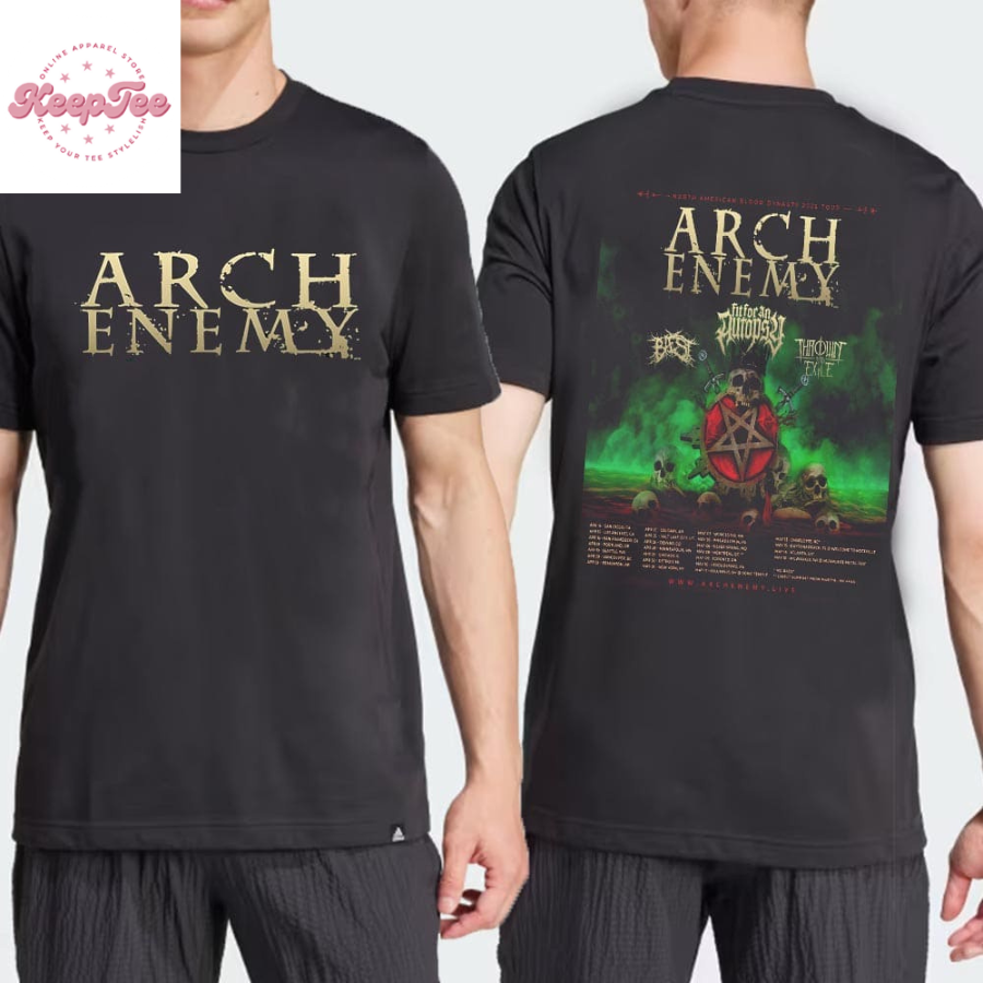 Arch Enemy North American Blood Dynasty 2025 Tour Dates And Places List  T-Shirt