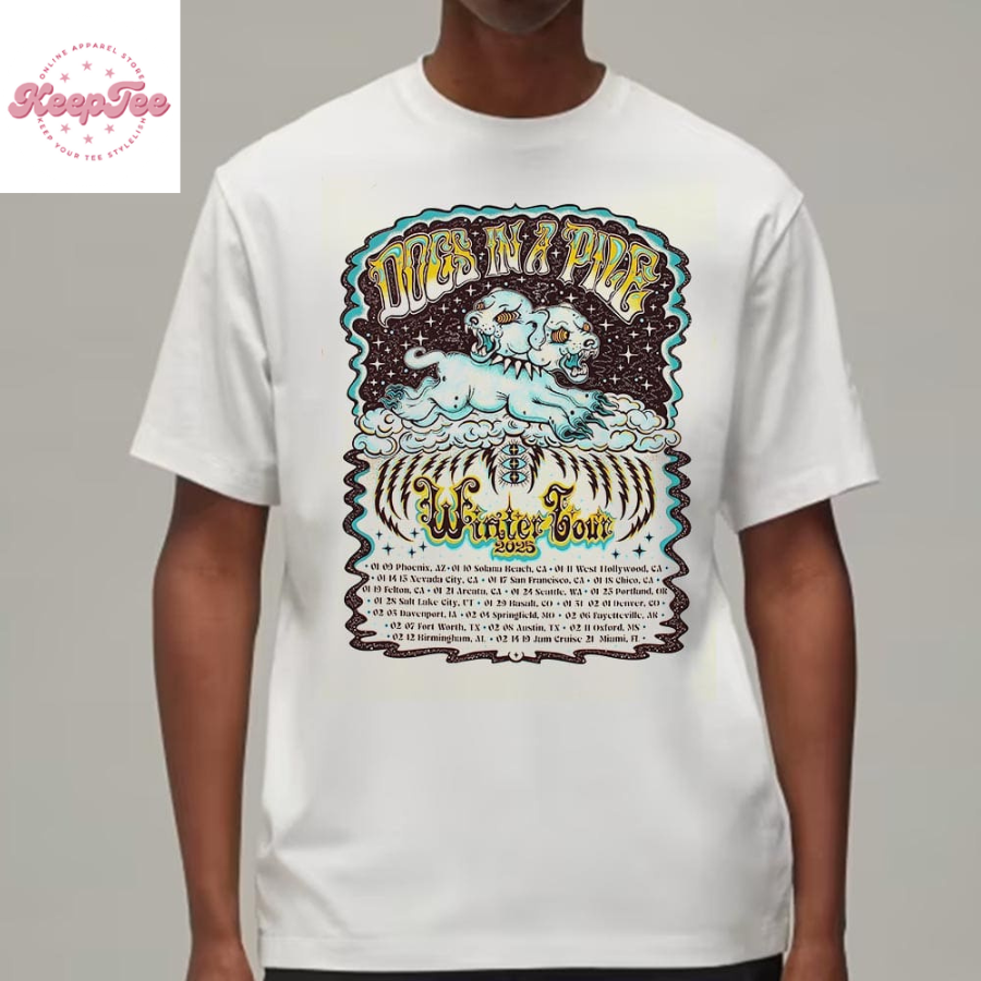 Dogs In A Pile Official Poster For Winter Tour 2025 Dates And Places List Classic T-Shirt