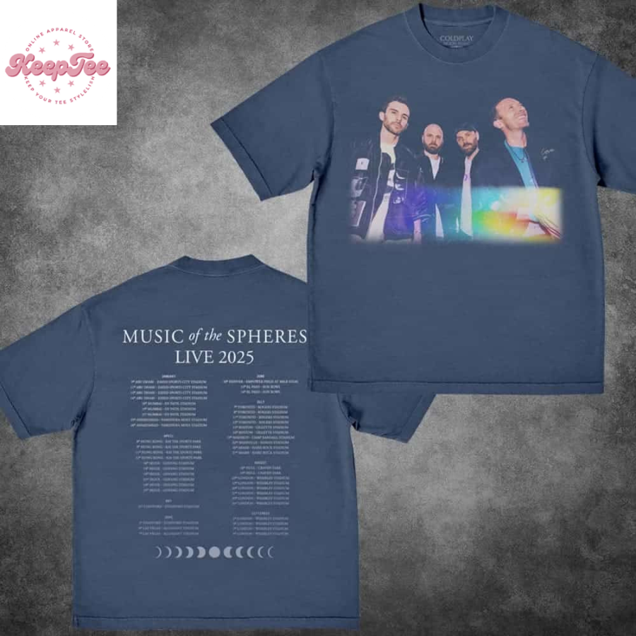 Coldplay 2025 Music Of The Spheres Band Photo Tee Merchandise T-Shirt