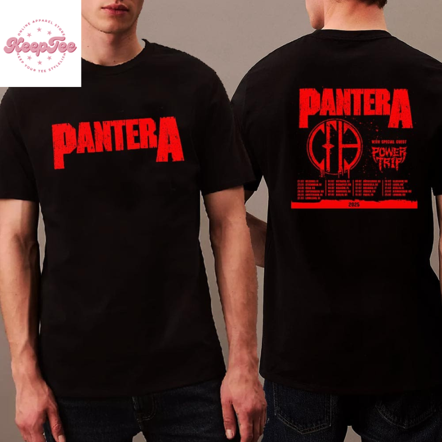 Pantera Uk Eu Tour In Early 2025 With Special Guest Power Trip Dates And Places List  T-Shirt