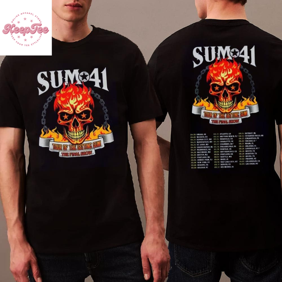 Sum 41 Tour Of The Setting Sum The Final Show 2025 Dates And Places List  T-Shirt