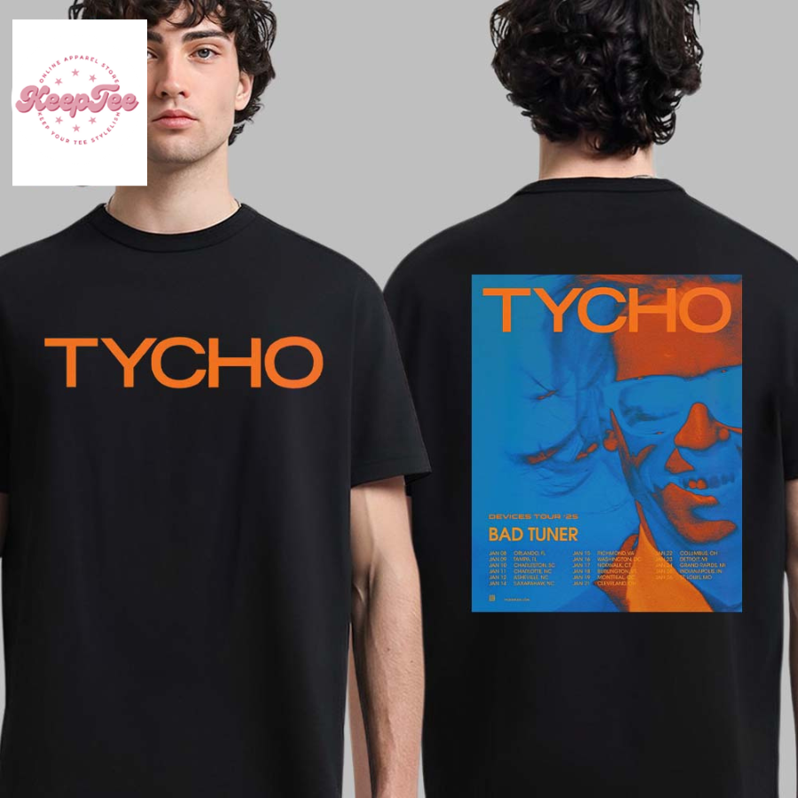 Tycho Devices Tour 2025 North American Tour Date List With Bad Tuner  T-Shirt