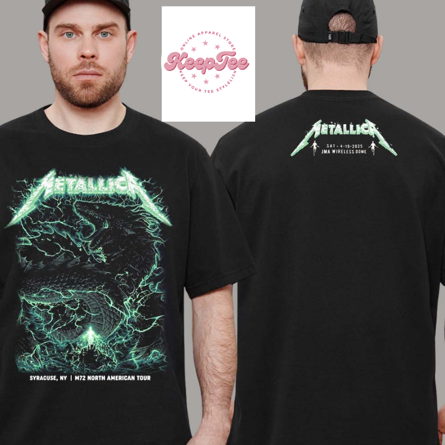 Metallica M72 Syracuse Ny Merch Tee For Show At Jma Wireless Dome On April 19 2025 Met On Tour Merch Two Sides Print T-Shirt