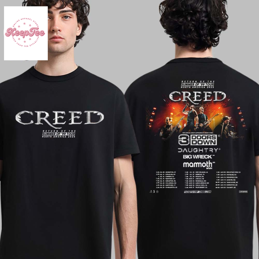 Creed Return Of The Summer Of 99 Tour North America 2025 Tour Date List  T-Shirt