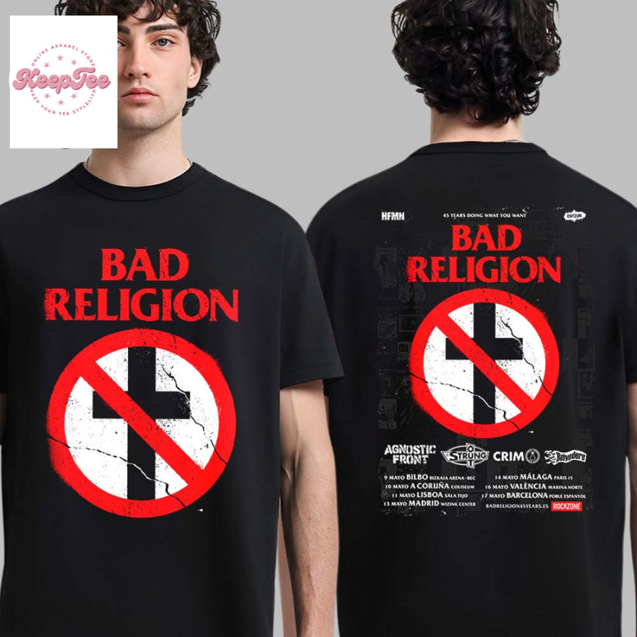 Bad Religion 45 Years Doing What You Want Tour 2025 Tour Dates List  T-Shirt