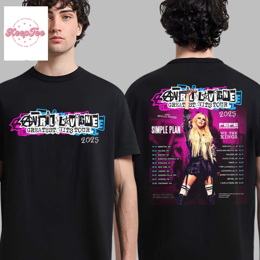 Avril Lavigne Greatest Hits Tour 2025 North America Tour Schedule Date List  T-Shirt