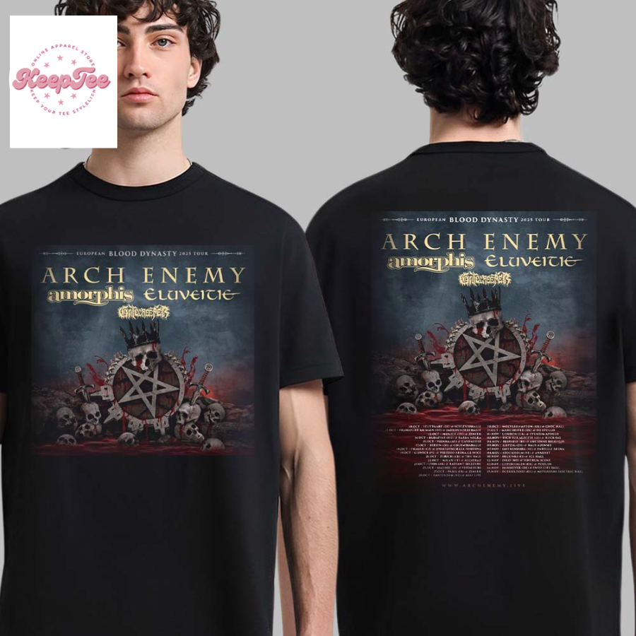 Arch Enemy European Blood Dynasty 2025 Tour Schedule Dates List Home Decor Poster Canvas  T-Shirt