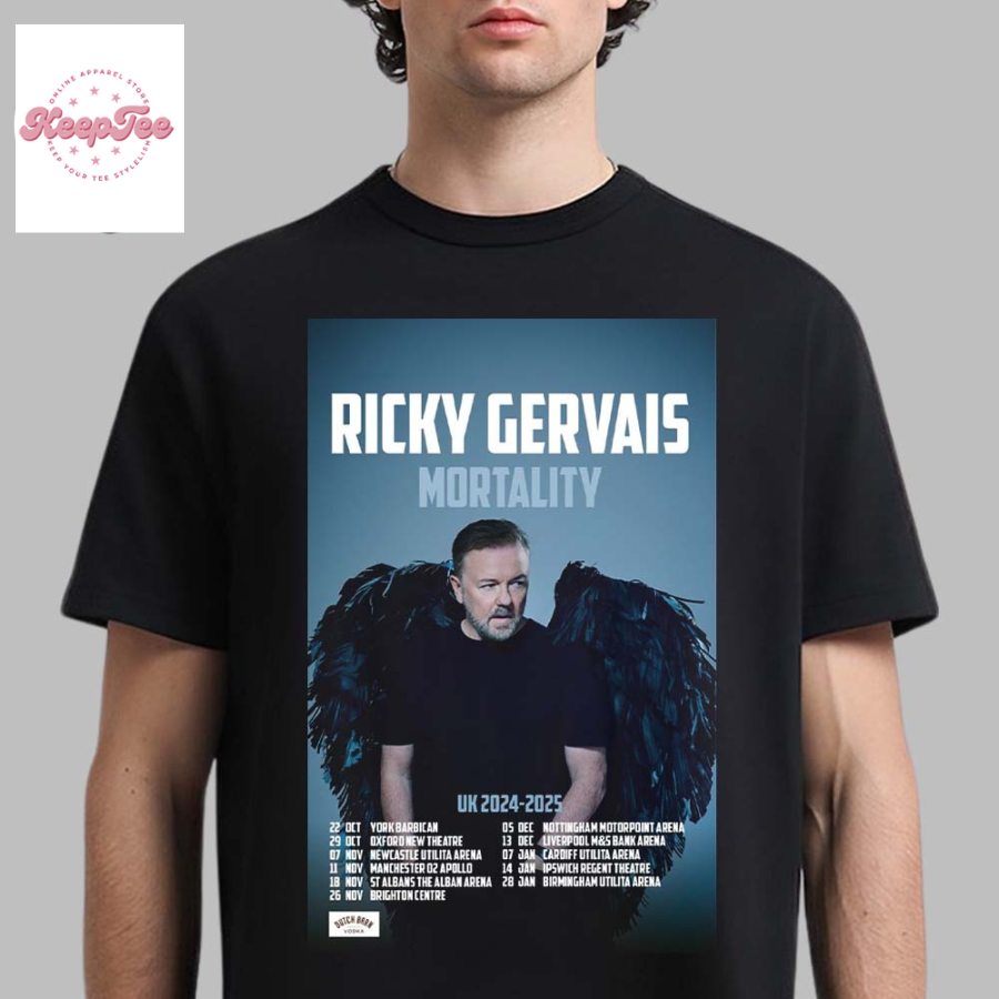Ricky Gervais Mortality Uk Tour 2024 2025 Tour Dates Unisex T-Shirt