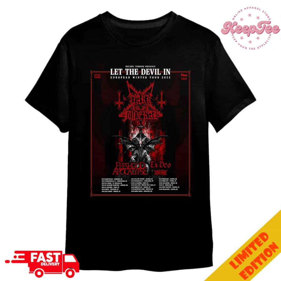 Fleshgod Apocalypse Decibel Touring Presents Let The Devil In European Winter Tour 2025 Tour Dates Merchandise T-Shirt
