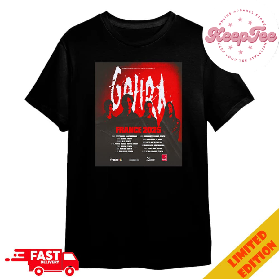Gojira Music France Tour 2025 Tour Dates Poster Concert Merchandise T-Shirt