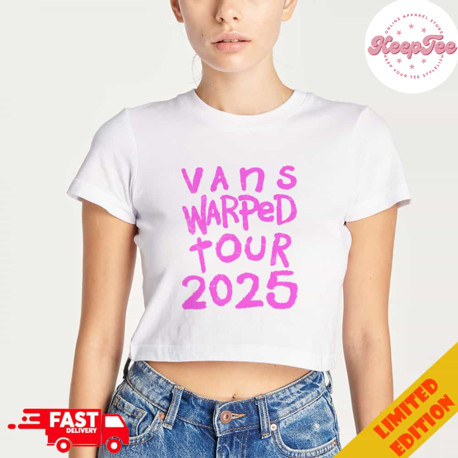 Vans Warped Tour 2025 30 Years Anniversary Logo Mascot LadyS Cropped T-Shirt