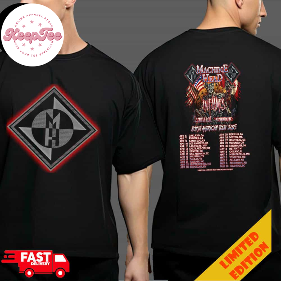 Machine Head With In Flames X Lacuna Coil X Unearth North American Tour Tour 2025 Shirt