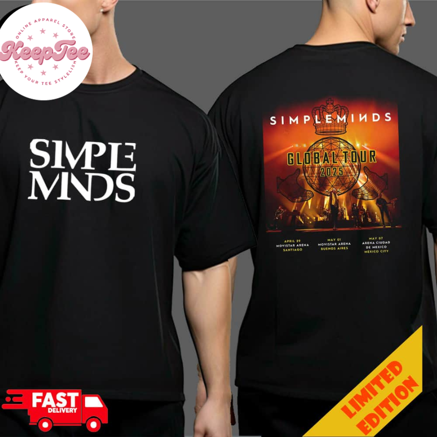 Simple Minds Returns To Mexico With Their Global Tour 2025 Tour Dates Two Sides T-Shirt Merchandise