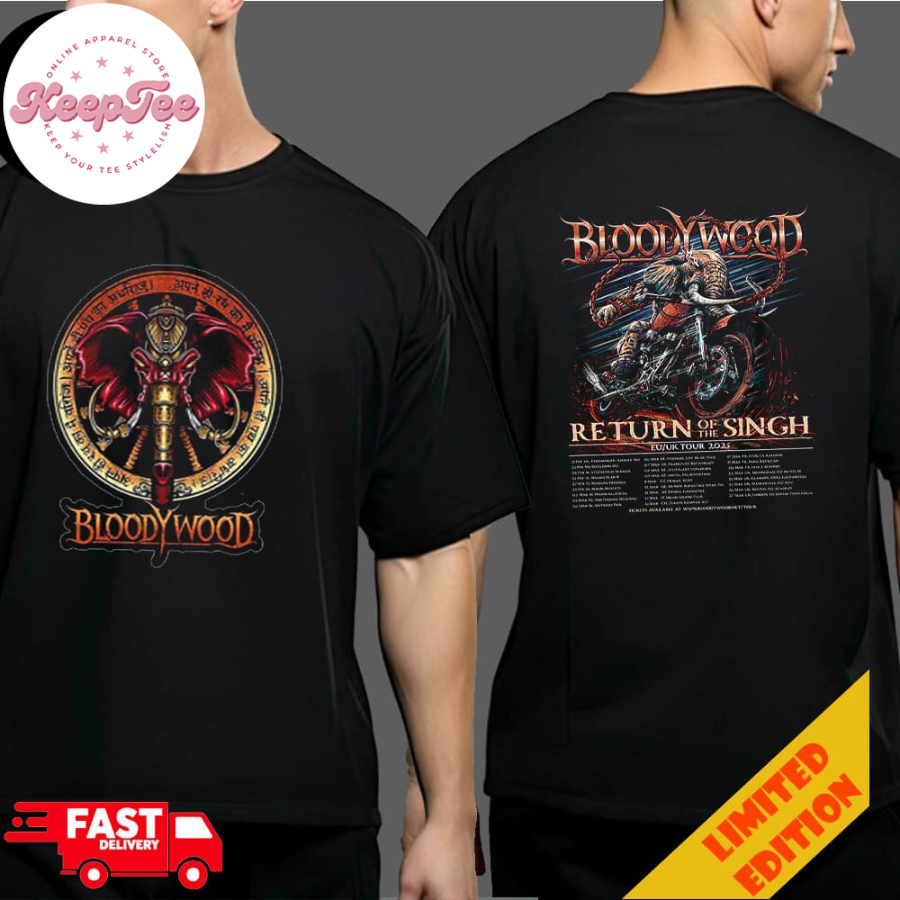 Bloodywood Return Of The Singh Eu Uk Tour 2025 With Tour Dates Two Sides T-Shirt Merchandise