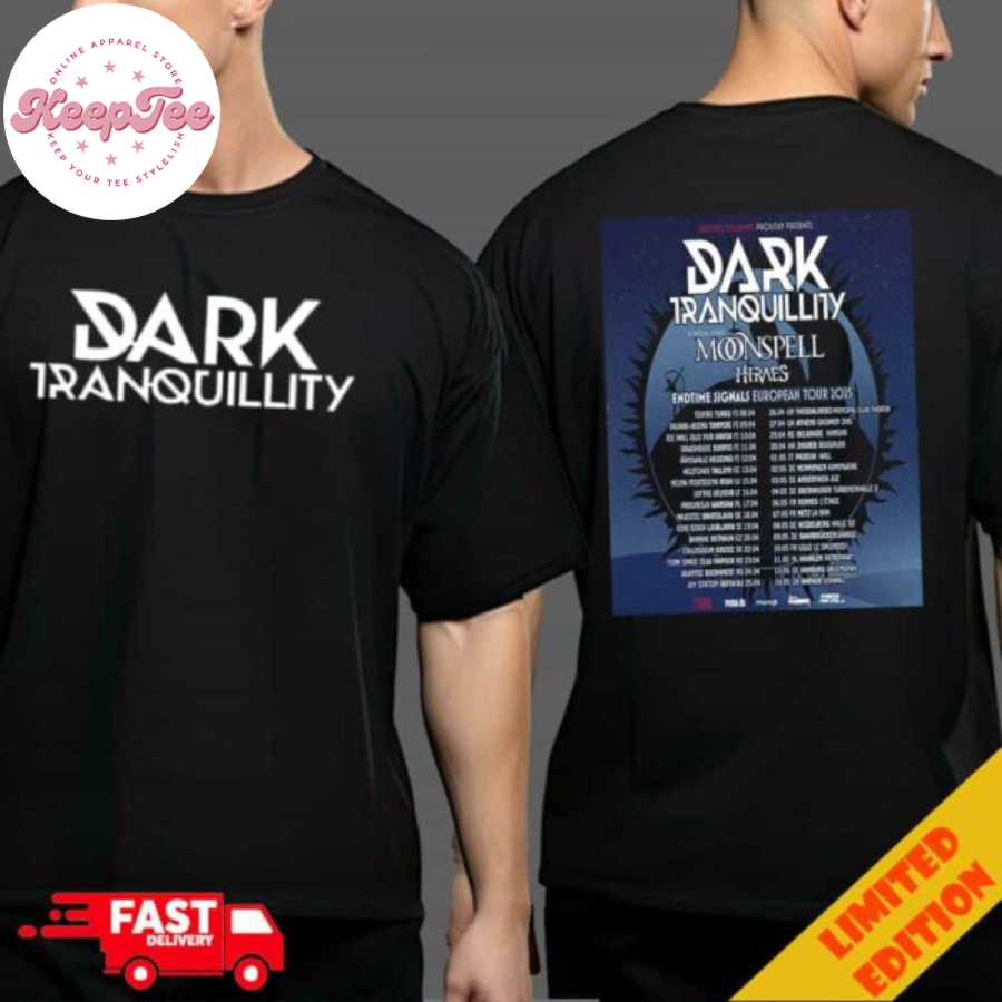 Decibel Touring Proudly Presents Dark Tranquillity With Moonspell Endtime Signals European Tour 2025 Shirt