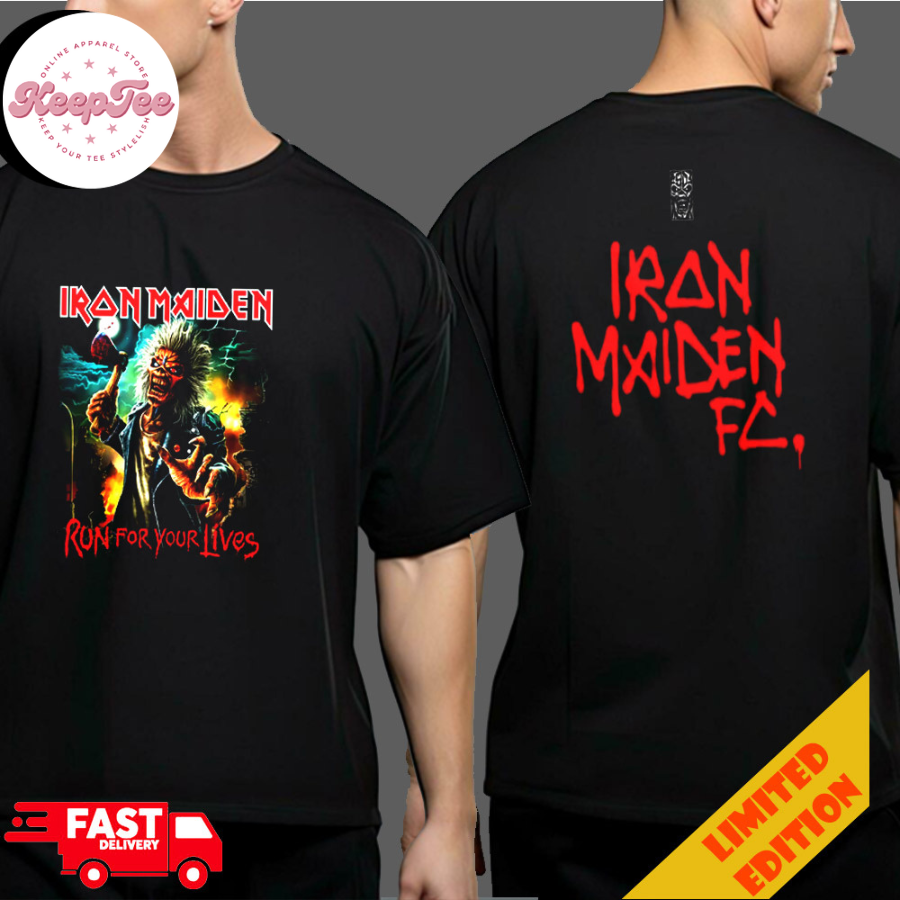 Iron Maiden Run For Your Lives World Tour 2025-2026 Og Merchandise Eddie With Axe Two Sides T-Shirt