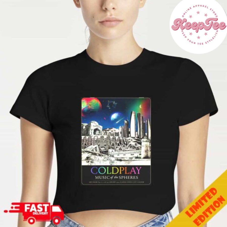 Coldplay Music Of The Spheres World Tour January 2025 At Abu Dhabi Edition Tour Poster Cropped T-Shirt